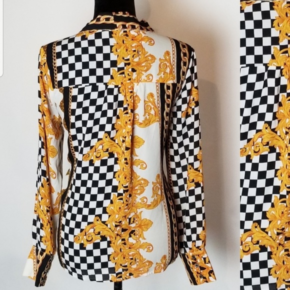 Chain Print Casual Blouse - Picture 2 of 6